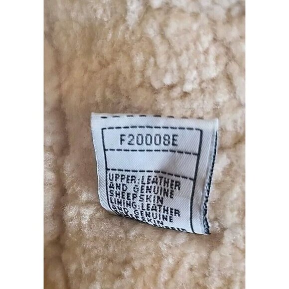 UGG Boots 8 Elijo Shearling Chestnut Brown Suede Cream 5674 Preowned Fast Ship - Picture 10 of 12